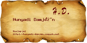 Hunyadi Damján névjegykártya